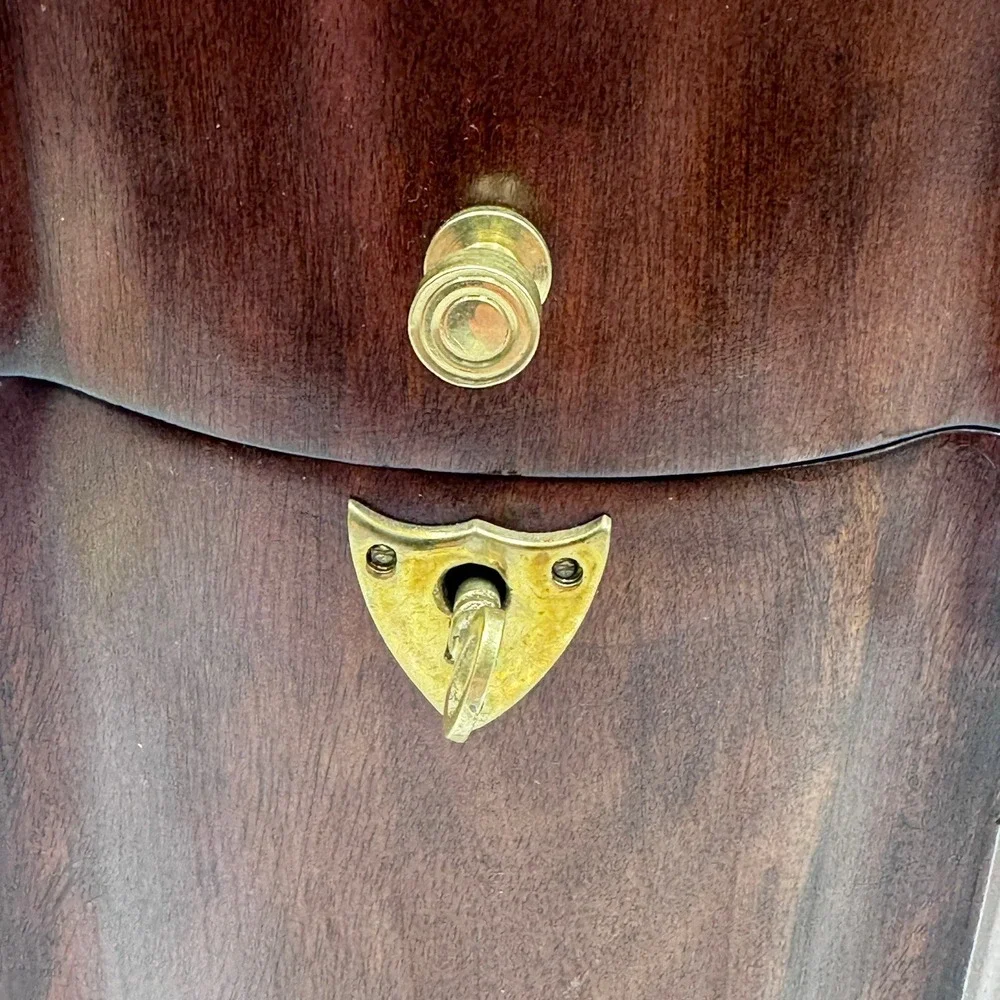 Wildwood Accents Mahogany Wood Slant Top Knife Box Brass Hardware Georgian Style